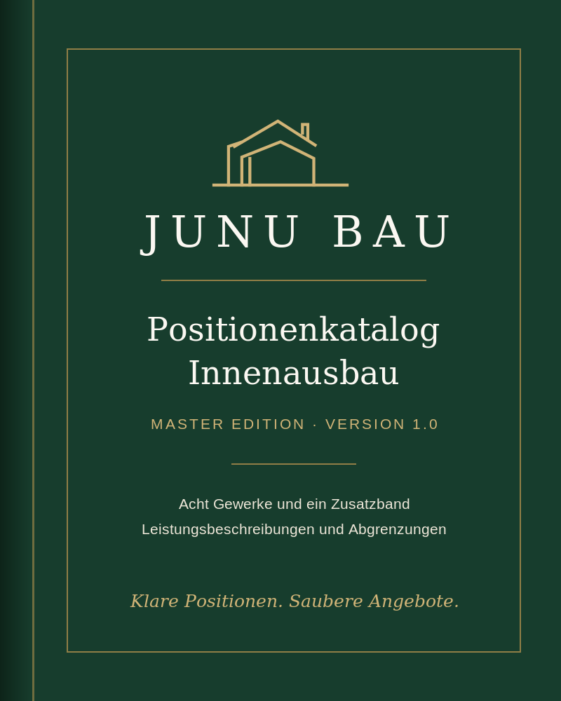 Titelseite des JUNU BAU Positionenkatalogs Innenausbau