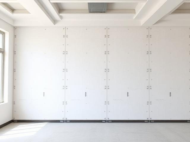 Fertig beplankte Trockenbauwand in einem hellen Raum
